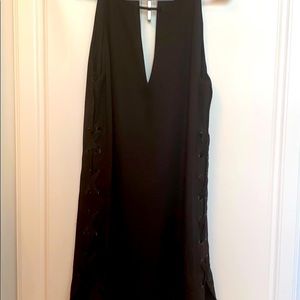 Parker black dress with stitch detail